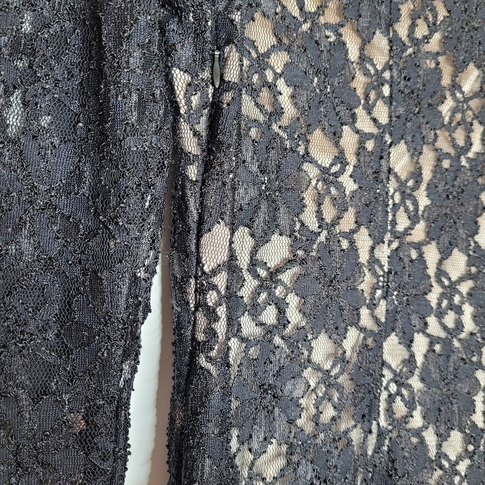 Zara Black Lace Flower Embroidered Dress - Picture 11 of 12